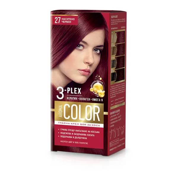 Нов-проект-1-50 Боя за коса AROMA Color 3-Plex 27 Наситено Червен - Image 1