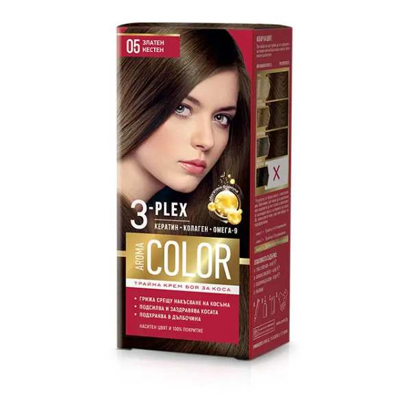 Нов-проект-17-5 Боя за коса AROMA Color 3-Plex 05 Златен кестен - Image 1
