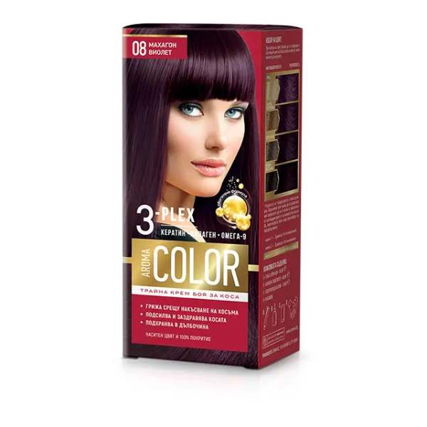 Нов-проект-18-2 Боя за коса AROMA Color 3-Plex 08 Махагон Виолет - Image 1