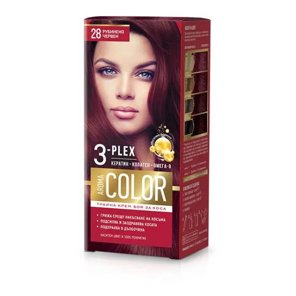 Нов-проект-2-43 Боя за коса AROMA Color 3-Plex 28 Рубинено Червен - Image 1