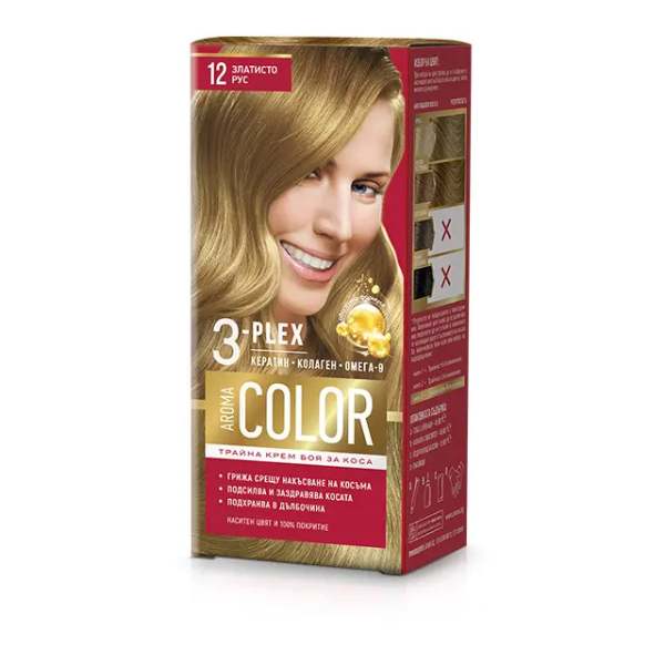 Нов-проект-22-1 Боя за коса AROMA Color 3-Plex 12 Златисто Рус - Image 1