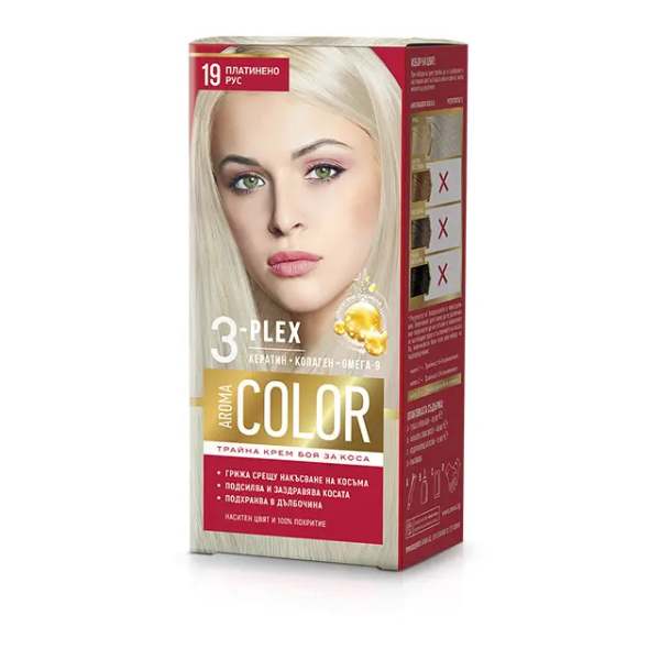 Нов-проект-28-1 Боя за коса AROMA Color 3-Plex 19 Платинено Рус - Image 1