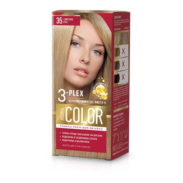 Нов-проект-4-30 Боя за коса AROMA Color 3-Plex 35 Светло Рус - Image 1