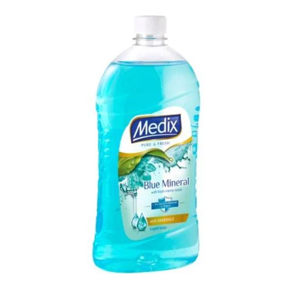 Нов-проект-44 Течен сапун Medix Pure & Fresh Blue Mineral + антибактериална съставка Пълнител - Image 1