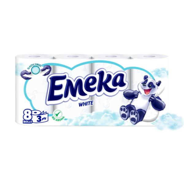 Нов-проект-5-14 Тоалетна хартия Емека White 8бр - Image 1