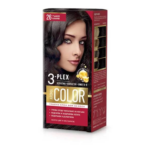 Нов-проект-58 Боя за коса AROMA Color 3-Plex 26 Тъмно Кафяв - Image 1
